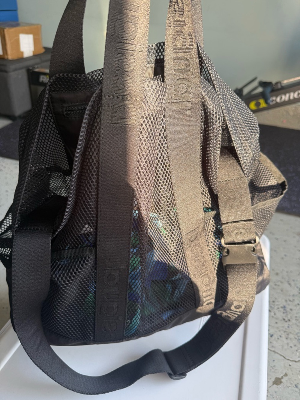 Desigual Black Mesh Crossbody Tote with Subtle Multicolor Accent